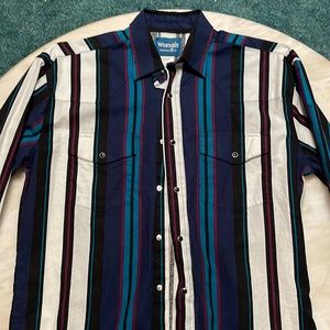 Mens Long Sleeve Wrangler Pearl Snap Shirt